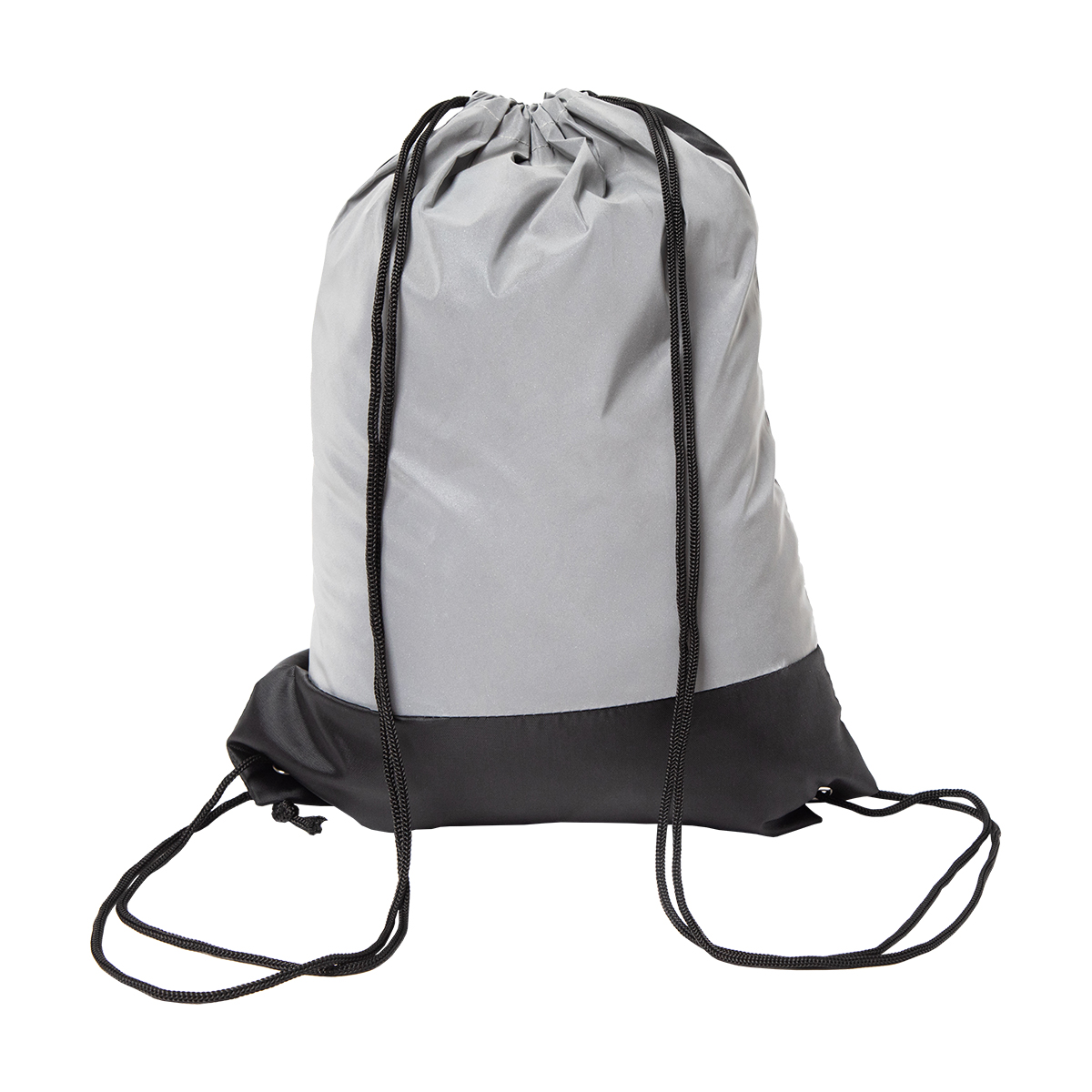 Silver Metallic Drawstring Backpack FLASH reflective drawstring backpack, silver | Promolog