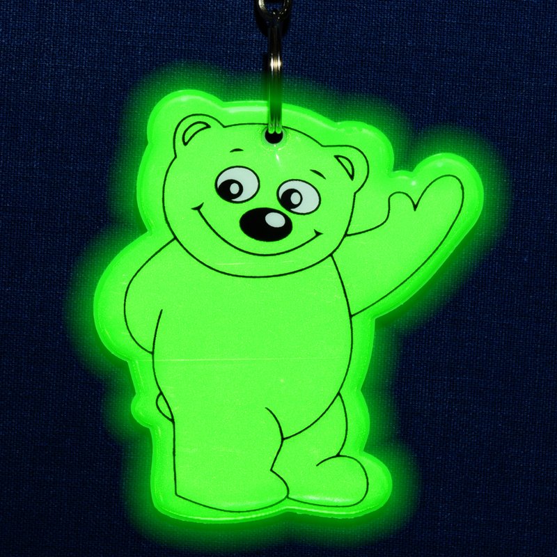 BEARY reflective key ring, dark green | Promolog