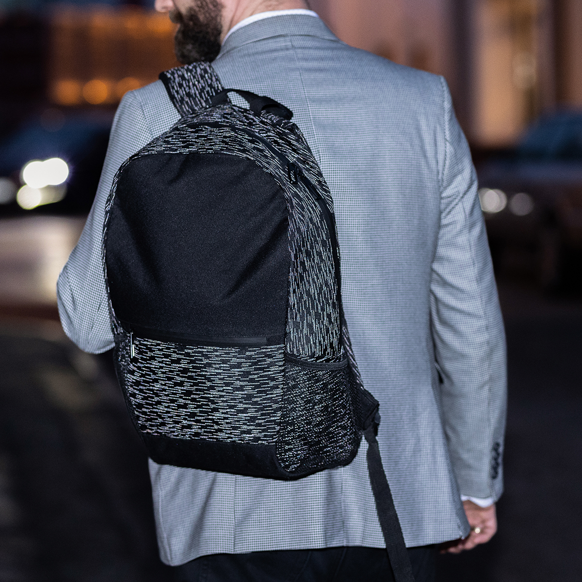 Moonlight Color Backpack MOONLIGHT reflective backpack, black | Promolog